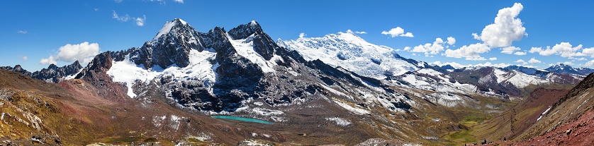 Ausangate trek trekking trail, Ausangate circuit, Cordillera Vilcanota, Cuzco region, Peru, Peruvian Andes mountains landscape, South America