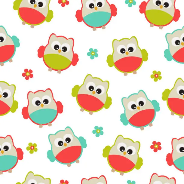 Vector illustration of Vector seamless pattern on the theme of birds.