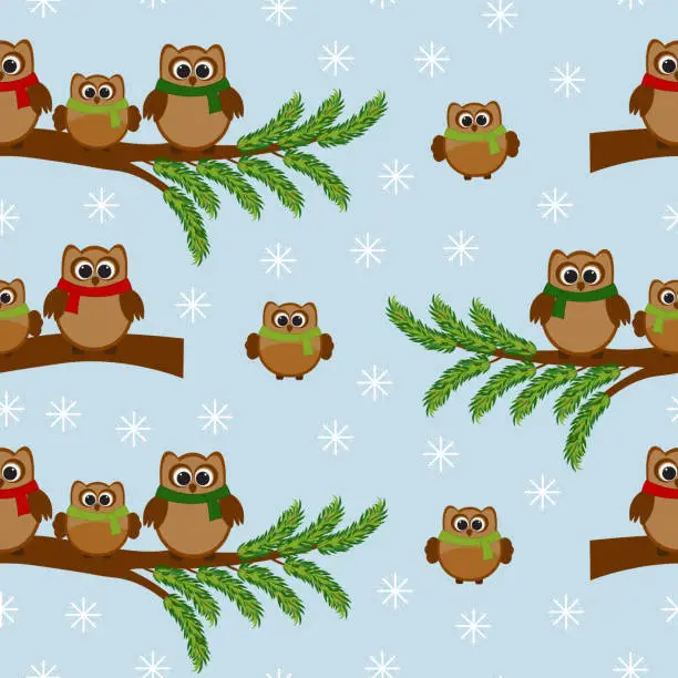Vector illustration of Vector seamless texture to the Christmas theme.