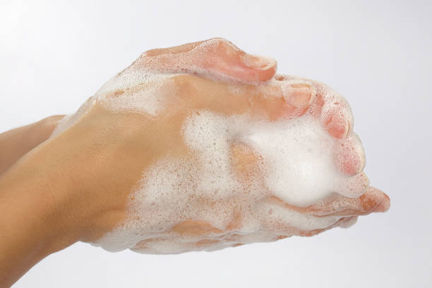 istock close-up of hand washing, soaping hands 1173449951