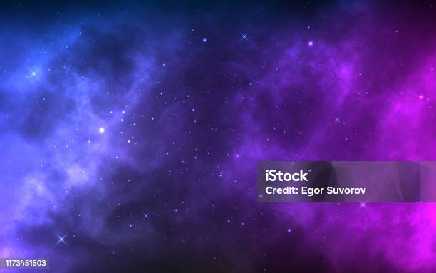 Space Background With Realistic Nebula And Shining Stars Colorful Cosmos With Stardust And Milky Way Magic Color Galaxy Infinite Universe And Starry Night Vector Illustration Stock Illustration - Download Image Now