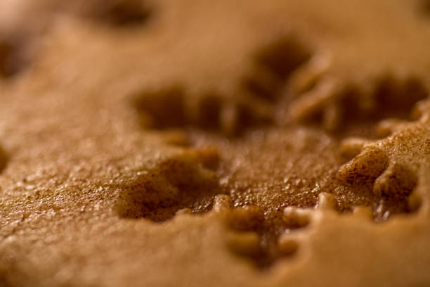 closeup view snowflake decoration on christmas mini cakes.