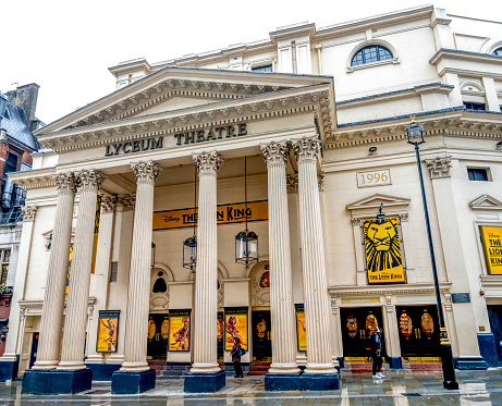 October 2017, London, United Kingdom: Facade of Lyceum Theatre in West End district