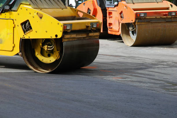 istock Asphalt rollers working in the street, no peopl 1173470347