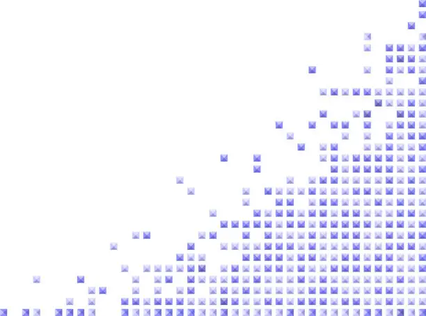 Vector illustration of blue pixel emboss