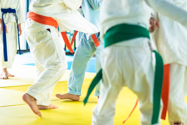istock Kids playing judo in china 1173478391