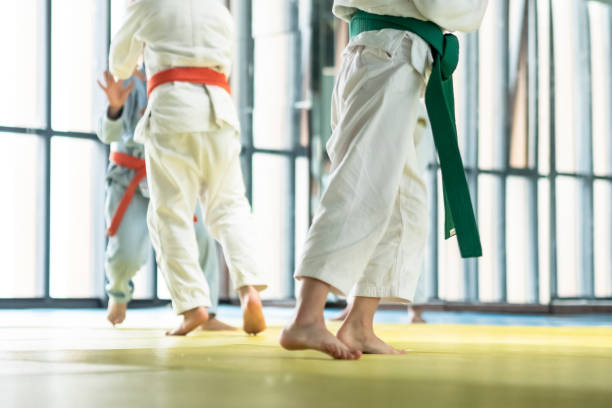 Kids playing judo in china