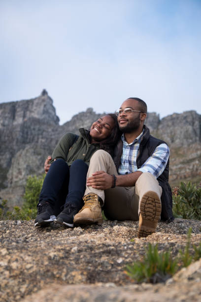 istock Affectionate African couple looking at the view 1173480803