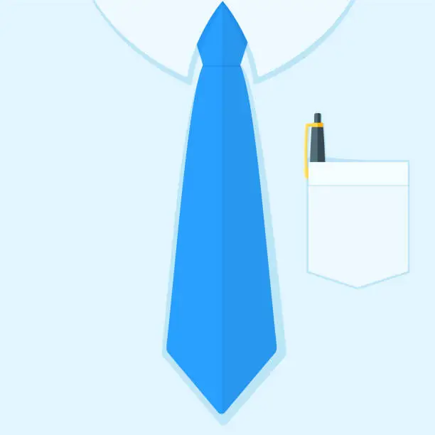 Vector illustration of tie shirt and pen in pocket3Ð·Ð°ÑÐµÐ»ÐºÐ° Ð´Ð¾ÑÐ°Ð±Ð¾ÑÐ°ÑÑ