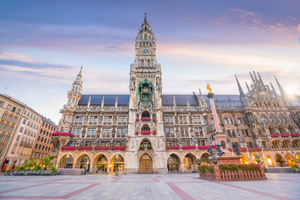 istock Munich skyline with Marienplatz town hall 1173483980