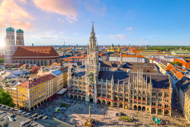 istock Munich skyline with Marienplatz town hall 1173484023
