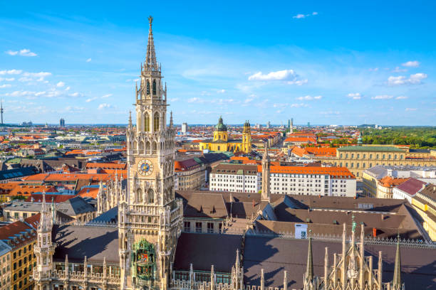 istock Munich skyline with Marienplatz town hall 1173484108