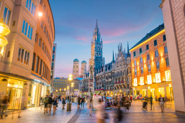 istock Munich skyline with Marienplatz town hall 1173484126