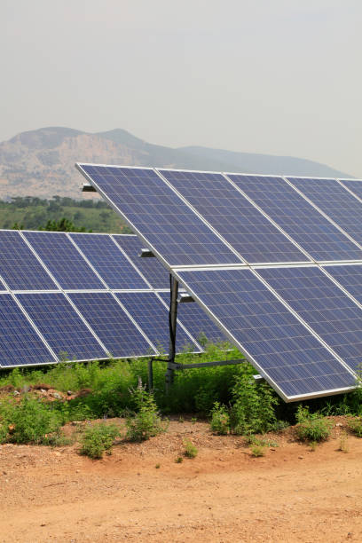 istock solar panel on the hillside, closeup of photo 1173486857