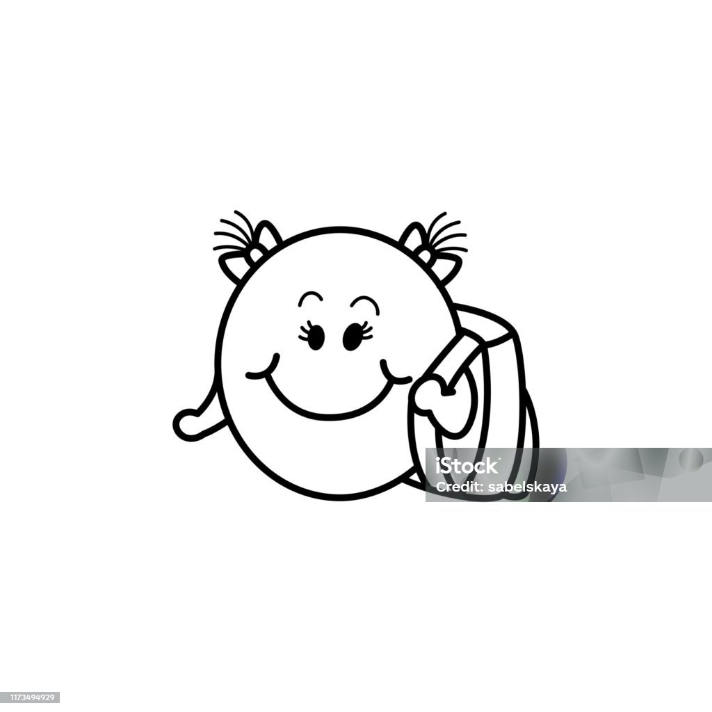 Vector Khuôn Mặt Cười Nữ Túi Học Sinh Biểu Tượng Cảm Xúc Hình minh ...