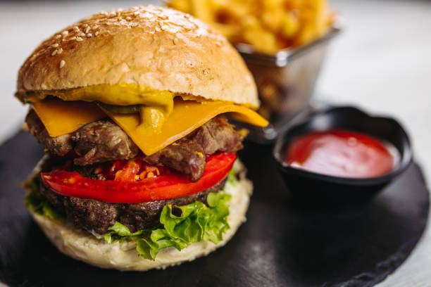 istock Burger with french fries 1173498433