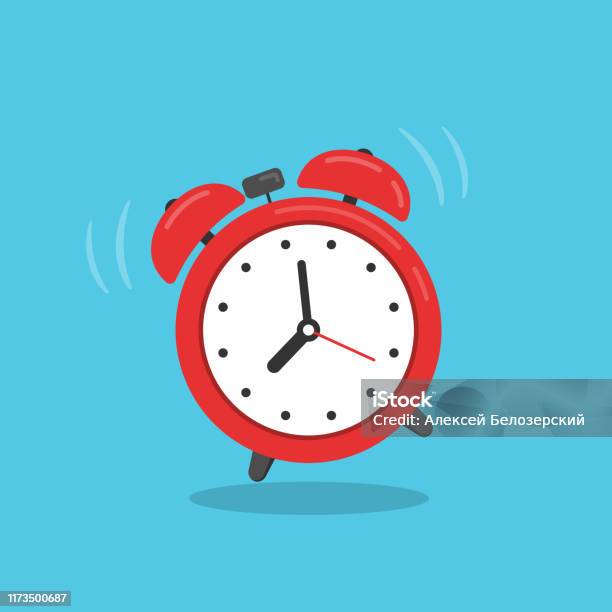 Kırmızı Çalar Saat Mavi Arka Planda Izole Stok Vektör Sanatı & Saat türleri‘nin Daha Fazla Görseli - Saat türleri, Alarmlı Saat, Simge