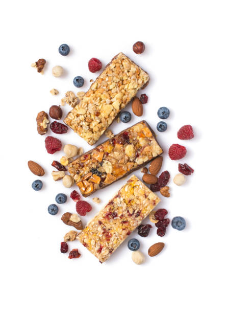istock Granola energy bar with fresh raspberry, blueberry and mix of nuts 1173501030