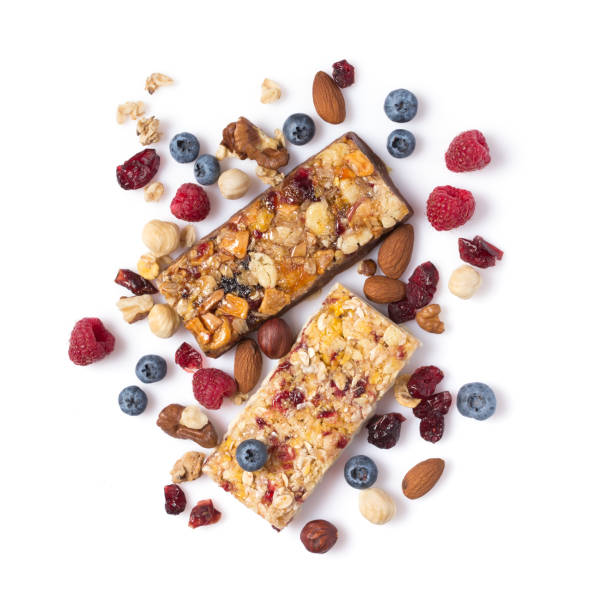 istock Granola energy bar with fresh raspberry, blueberry and mix of nuts 1173501032