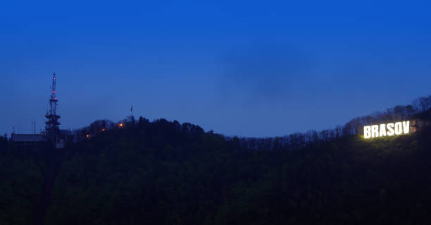 istock brasov hill in Romania. night scene 1173502262
