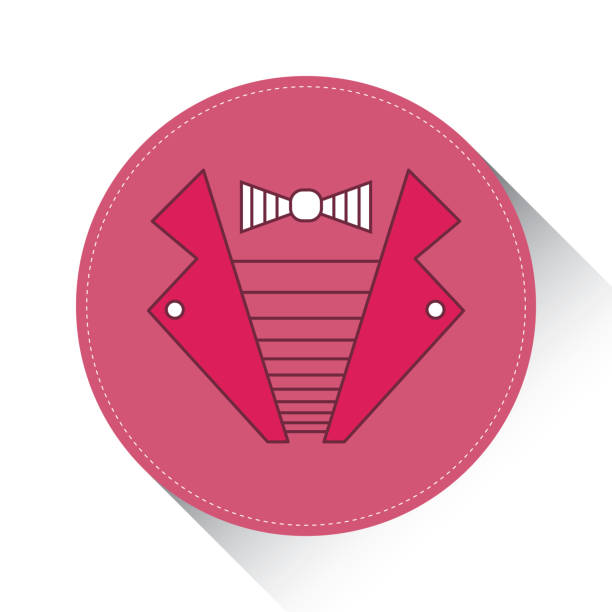 나비 넥타이 라인 아이콘 셔츠 - necktie pink shirt luxury stock illustrations