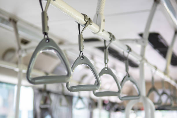 istock Handles in the bus for standing passenger 1173507618