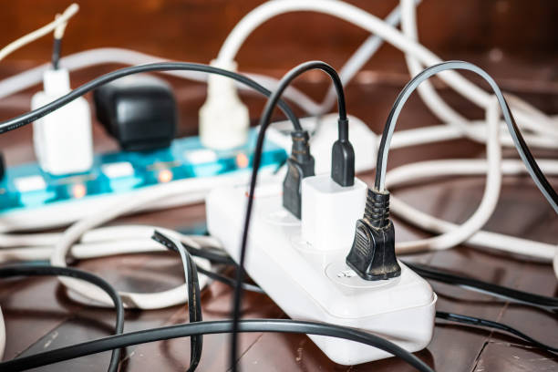 istock Multi-socket Power Strip with a bunch of plugs on it 1173509352