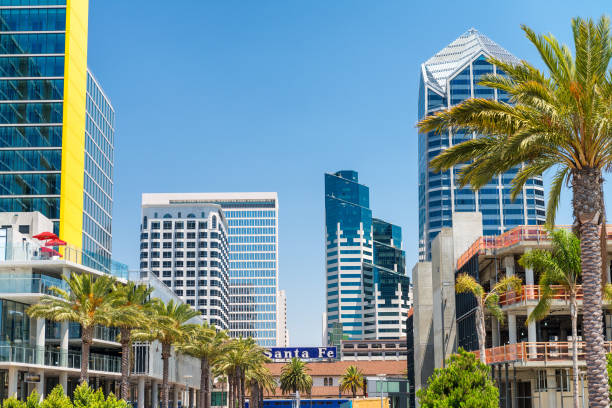 istock Santa Fe train station and San Diego skyline, CA 1173509431