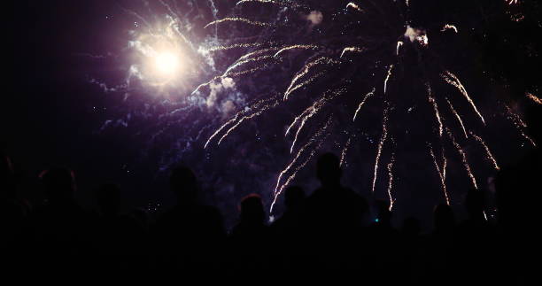 istock Crowd watching fireworks and celebrating new year eve 1173512736