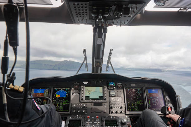 istock Helicopter cabin flying over Faroe Islands. Denmark 1173515311