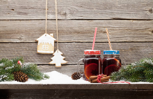 istock Christmas card with mulled wine 1173520339