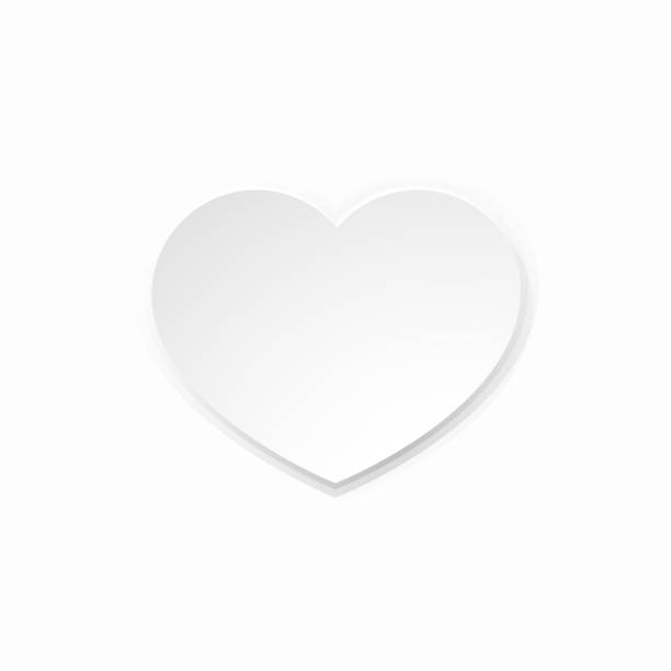 walentynki white paper heart - vector valentine card craft valentines day stock illustrations