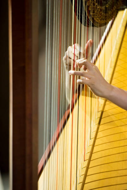 istock Woman playing on harp 1173528198