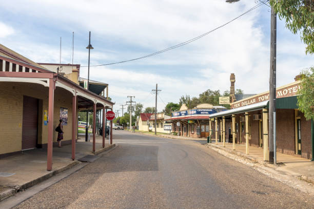 Gulgong, Australia - January 3, 2012: Heritage streetscape of Gulgong, a 19th-century gold rush town in the Mudgee wine region of NSW, Australia
