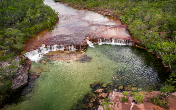 Fruit Bat Falls from above stock photo