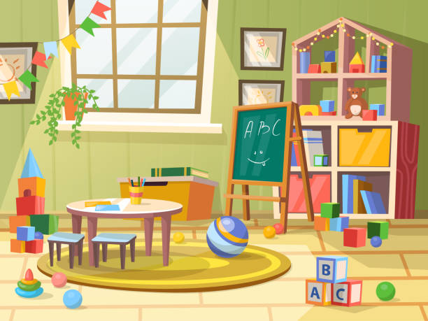 illustrations, cliparts, dessins animés et icônes de enfant ou enfants, salle de garçon d'enfant pour l'éducation de jeu - loft apartment home interior symbol apartment