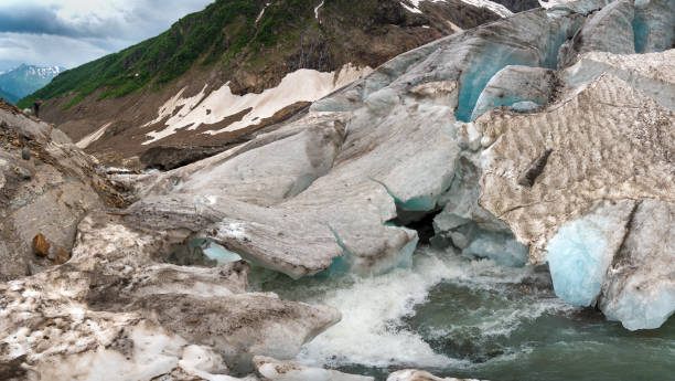 istock Alibeksky mountain glacier in Dombay 1173547336