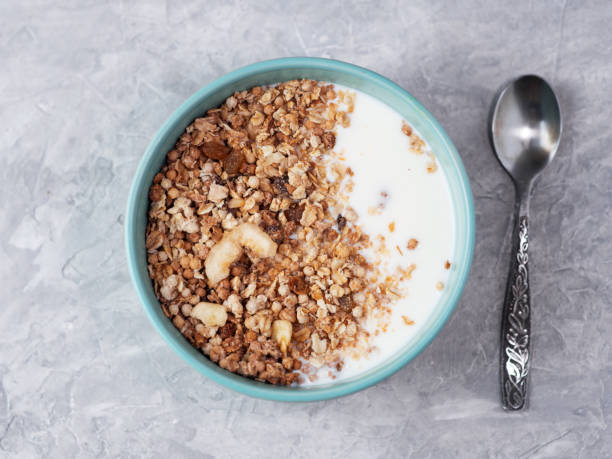 istock Muesli with banana, chocolate and yogurt 1173547404