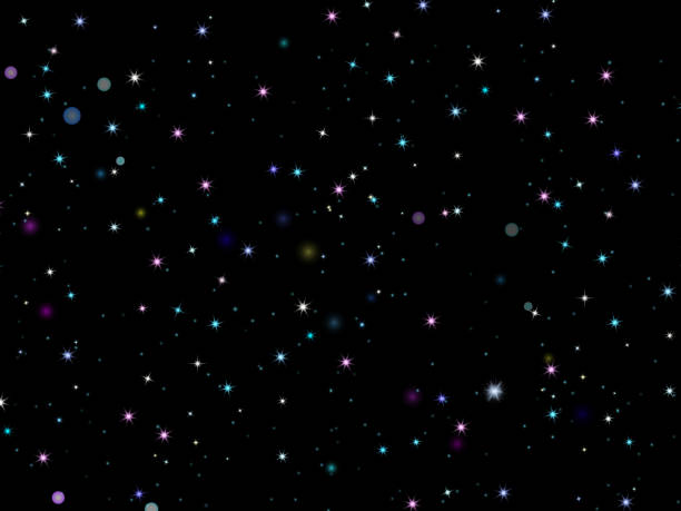 istock Stars, particles background for luxury greeting card. Stardust sparks in explosion on black background. Shining stars in the dark sky. Vector 1173547620