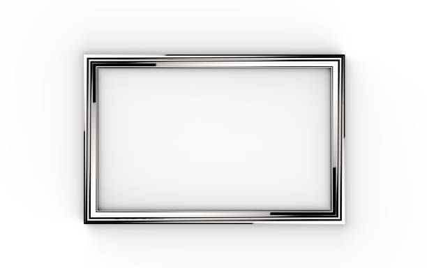 3d illustration of a silver colored picture frame on a white background