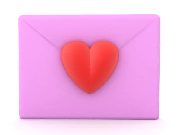 Photo of 3D Rendering of pink love letter