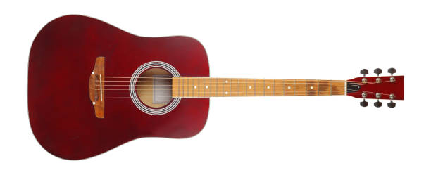 istock Musical instrument - Front view brown acoustic guitar. Isolated 1173554226