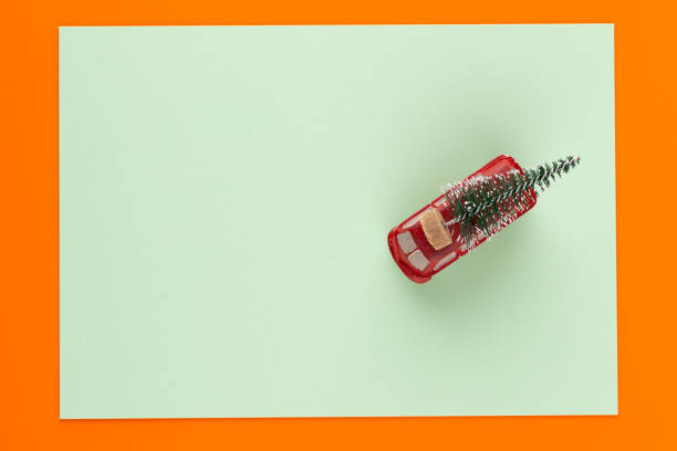 istock Christmas decor. Christmas decorations on orange background. Flat lay, top view, copy space. 1173561144
