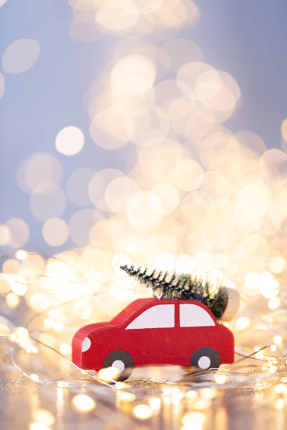 istock Christmas decor on blue bokeh background. 1173561195