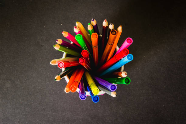 istock Back to school- pencil holder with colorful pens 1173562363