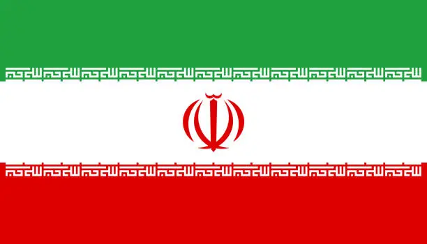 Vector illustration of Vector flag of Iran. Eps 10 Vector illustration. Iranian flag. Tehran