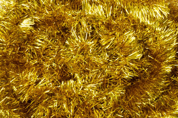 istock Christmas layout. Golden tinsel background. 1173566699