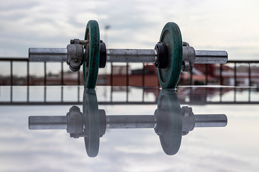 Old vintage variable weight dumbbell