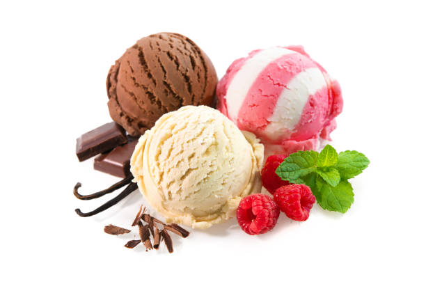 istock Various ice cream balls isolated on white background 1173571505