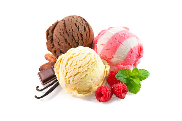 istock Various ice cream balls isolated on white background 1173571511